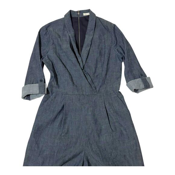 Alice & Olivia 3/4 Sleeve Romper - Size 8 - Blue Denim - Like New - Casual - Picture 11 of 16